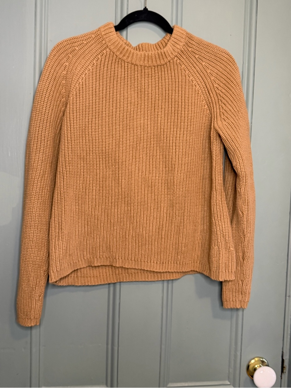 Women's Crewneck Knit Sweater in Tan